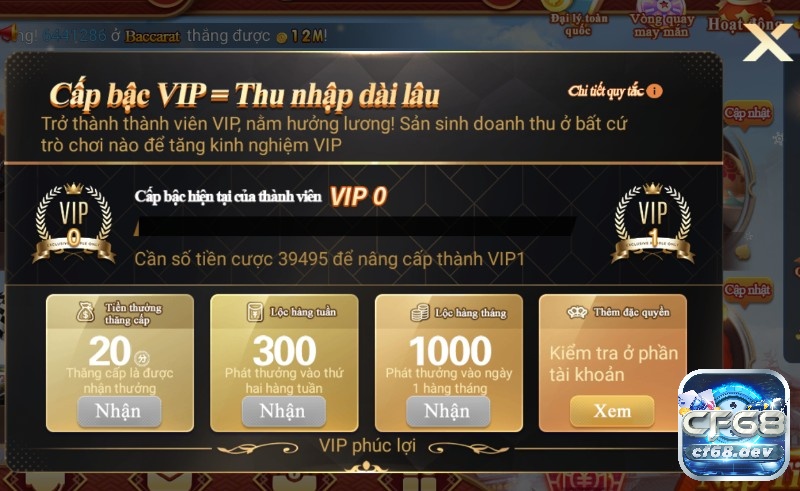 cf68v.me luôn có nhiều chương trình khuyến mãi đặc quyền cho thành viên tham gia, gắn bó từ cf68 .live