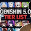 Tier list genshin impact 2025: Bảng xếp hạng nhân vật mới nhất