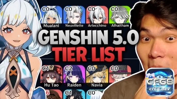 Tier list genshin impact 2025: Bảng xếp hạng nhân vật mới nhất