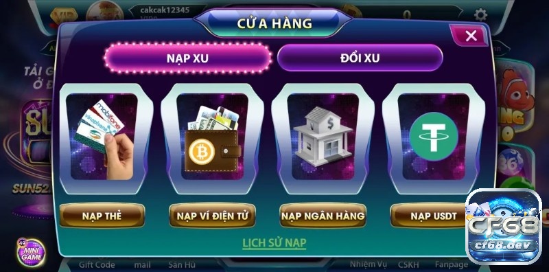 Nền tảng thanh toán rõ ràng và hỗ trợ nhiều phương thức nạp, rút tiện lợi