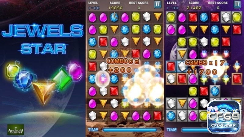 Jewel Star mang đến 350 màn chơi với độ khó tăng dần theo từng cấp
