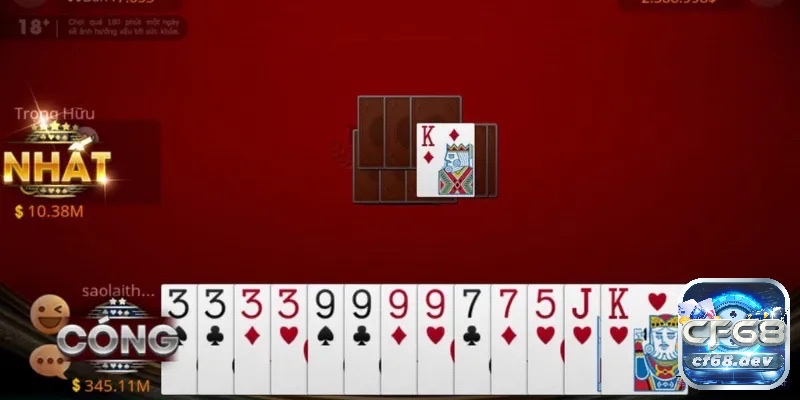 Một người chơi đánh hết bài thì ván game bài tiến lên sẽ kết thúc
