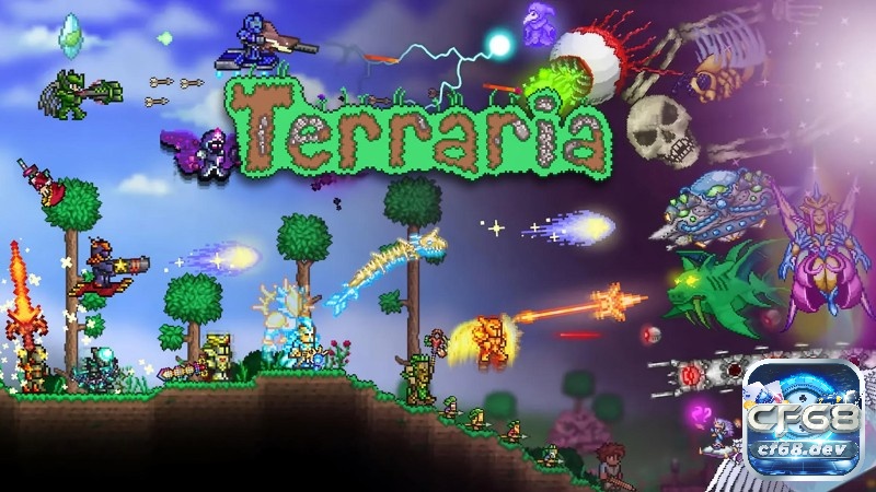 Terraria là game sandbox offline nhẹ cho PC với vô số vật phẩm, boss và thế giới sáng tạo không giới hạn
