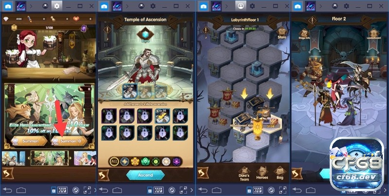 Game màn hình dọc online với đồ họa nghệ thuật độc đáo cùng hệ thống nhân vật đa dạng và cơ chế AFK hào phóng.