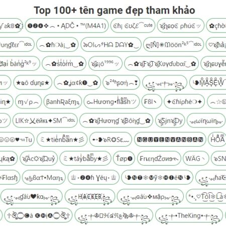 Các tên hay trong game độc đáo và ấn tượng cho game thủ
