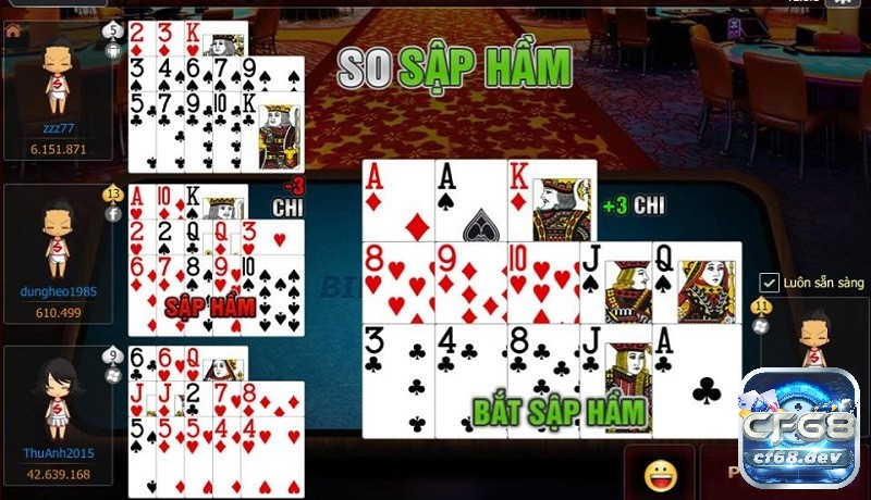 Chi đầu mạnh mẽ là nền tảng quan trọng để giành lợi thế trong cách tính chi Mậu Binh.